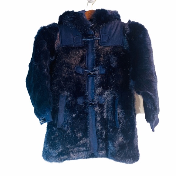 LITTLE MARC JACOBS*Navy Fur Hooded Warm Coat*$589 - Picture 2 of 8